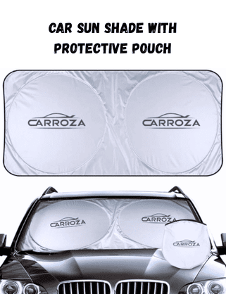 Car Sun Shade with Protective Pouch
